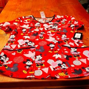 Disney Scrub Top Size S NWT